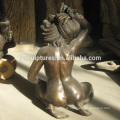 Hot sale high quality smaller size brass casting naked sexy ladies statue for decor